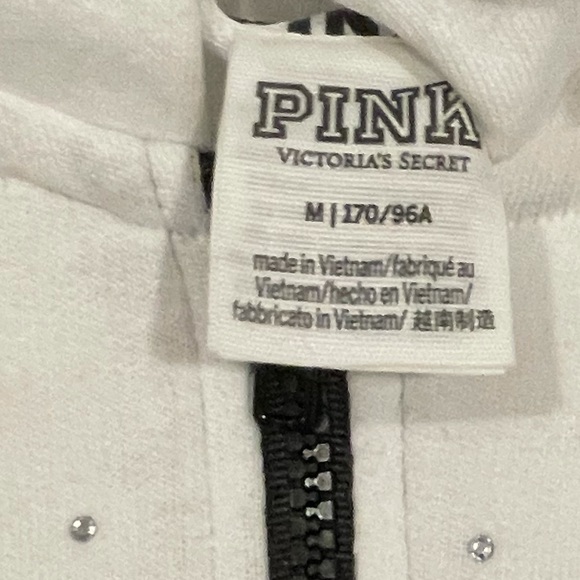 VS Pink Colorblock Rhinestone Zip-Up Hoodie - Picture 2 of 5